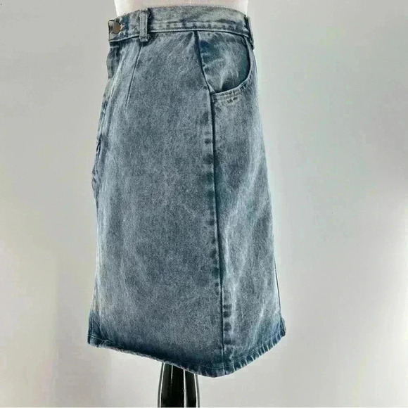 Vintage 80s acid wash Jean skirt size 7 denim high waisted streetwear - Picture 3 of 6